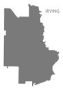 Irving Texas city map grey illustration silhouette