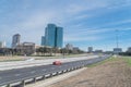 Irving, Texas skyline view from John Carpenter Freeway blue sky Royalty Free Stock Photo