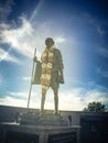 IRVING, TX, US-NOV 4, 2018:Vintage tone the statue of Mahatma Gandhi in Mahatma Gandhi Memorial Plaza. Monument in Thomas