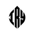 IRY circle letter logo design with circle and ellipse shape. IRY ellipse letters with typographic style. The three initials form a Royalty Free Stock Photo