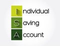 ISA - Individual Saving Account acronym, business concept background