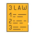 isaac asimov 3 laws of robotics icon color illustration