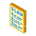 Isaac asimov 3 laws of robotics isometric icon vector illustration Royalty Free Stock Photo