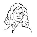 Isaac Newton modern vector drawing Royalty Free Stock Photo