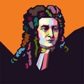 Isaac newton pop art illustration Royalty Free Stock Photo