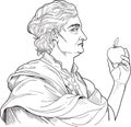 Isaac Newton cartoon style portrait Royalty Free Stock Photo