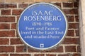 Isaac Rosenberg Plaque in London, UK