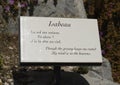 `Isabeau` sculpture information plaque in the Exotic Garden of Eze, France