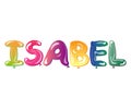 Isabel, text design. Vector calligraphy. Typography poster. Usable as background.