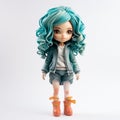 Isabella Vinyl Toy: Blue Doll With Teal Hair And Playful Character Design