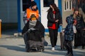 Isaccea, Romania. 05 March, 2022. Refugee Ukrainians walk from Ukraine to Isaccea in Romania after crossing the border