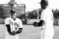 Isaias Tejeda and Rony Bautista stretch. Royalty Free Stock Photo