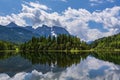The Isar reservoir near Kruen in Bavaria, Germany Royalty Free Stock Photo