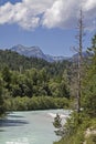 Isar river bed in KrÃÂ¼n Royalty Free Stock Photo
