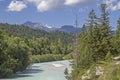 Isar river bed in KrÃÂ¼n Royalty Free Stock Photo