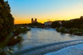 Isar river during the evening in Munich