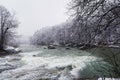 Isar river in wintertime with snow Royalty Free Stock Photo