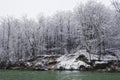 Isar river in wintertime with snow Royalty Free Stock Photo
