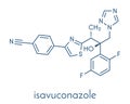 Isavuconazonium sulfate triazole antifungal drug. Prodrug of isavuconazole. Skeletal formula. Royalty Free Stock Photo