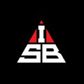 ISB triangle letter logo design with triangle shape. ISB triangle logo design monogram. ISB triangle vector logo template with red Royalty Free Stock Photo