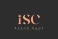 ISC abstract letter logo design Royalty Free Stock Photo