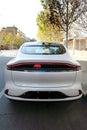 The rear section of the electric vehicle and the ISC intelligent interactive taillights. Royalty Free Stock Photo