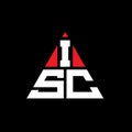 ISC triangle letter logo design with triangle shape. ISC triangle logo design monogram. ISC triangle vector logo template with red Royalty Free Stock Photo