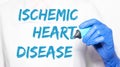 Ischemic heart disease inscription. Coronary disease. Medical concept