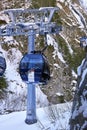 Modern aerial tramway in Austrian Alps ski resort