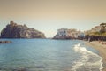 Ischia Ponte with castle Aragonese in Ischia island, Bay of Naples Italy Royalty Free Stock Photo