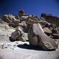 Ischigualasto rock formations in Valle de la Luna, moon valley san juan providence Argentina