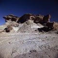 Ischigualasto rock formations in Valle de la Luna, moon valley san juan providence Argentina Royalty Free Stock Photo