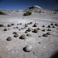 Ischigualasto rock formations in Valle de la Luna, moon valley san juan providence Argentina Royalty Free Stock Photo