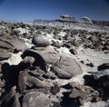 Ischigualasto rock formations in Valle de la Luna, moon valley san juan providence Argentina Royalty Free Stock Photo