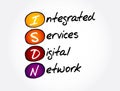 ISDN - Integrated Services Digital Network acronym, technology concept background Royalty Free Stock Photo