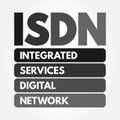 ISDN - Integrated Services Digital Network acronym, technology concept background Royalty Free Stock Photo