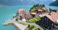 Iseltwald village in Switzerland Lake view