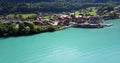 Iseltwald village in Switzerland Lake view