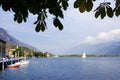 ISEO LAKE, ITALY, 20 OCTOBER, 2018: Yachting on Iseo Lake, near to Lovere town