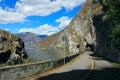 Iseo lake - picturesque bike path along the lake Royalty Free Stock Photo