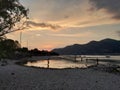 Iseo lake at sunset Italy Royalty Free Stock Photo