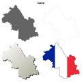 Isere, Rhone-Alpes outline map set