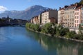Isere river in Grenoble and Vercors Mountains