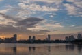 Iset river and city pond in Yekaterinburg city center