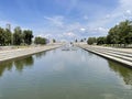 Iset River in Yekaterinburg in sunny weather in summer