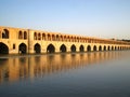 Isfahan bridge at dusk in Iran