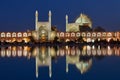 Shah mosque and Naqshe Jahan square at dusk, Iran, Isfahan.