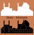 Isfahan, Iran, city silhouette