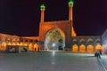 Jameh mosque at night in Isfahan. Iran Royalty Free Stock Photo