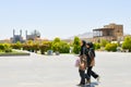 Isfahan, Iran - 2nd june, 2022: iranian woman walk together with hijabs on
